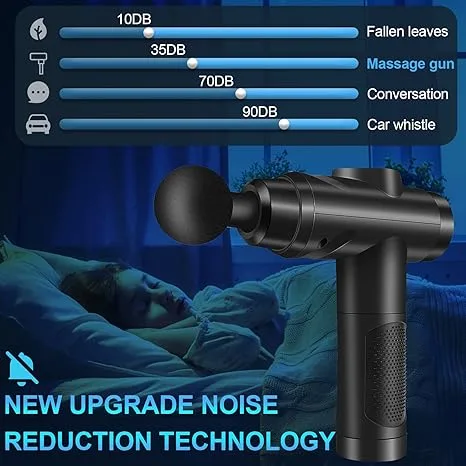 Pistola de Masaje Muscular 30 Velocidades 6 Cabezales