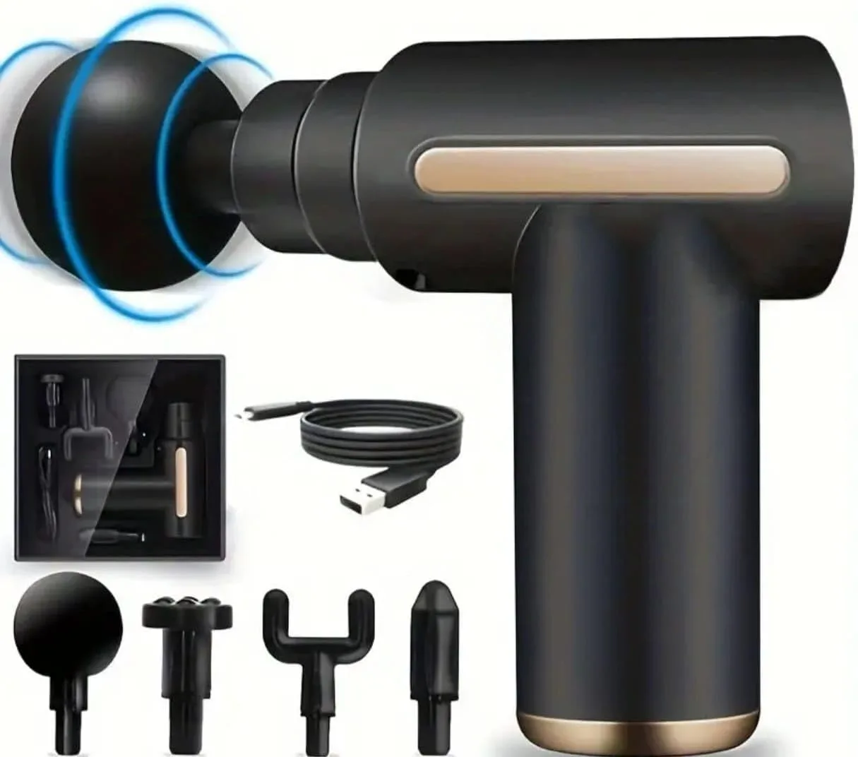 Pistola de Masaje Profesional 6 Velocidades Motor Ultrasilencioso