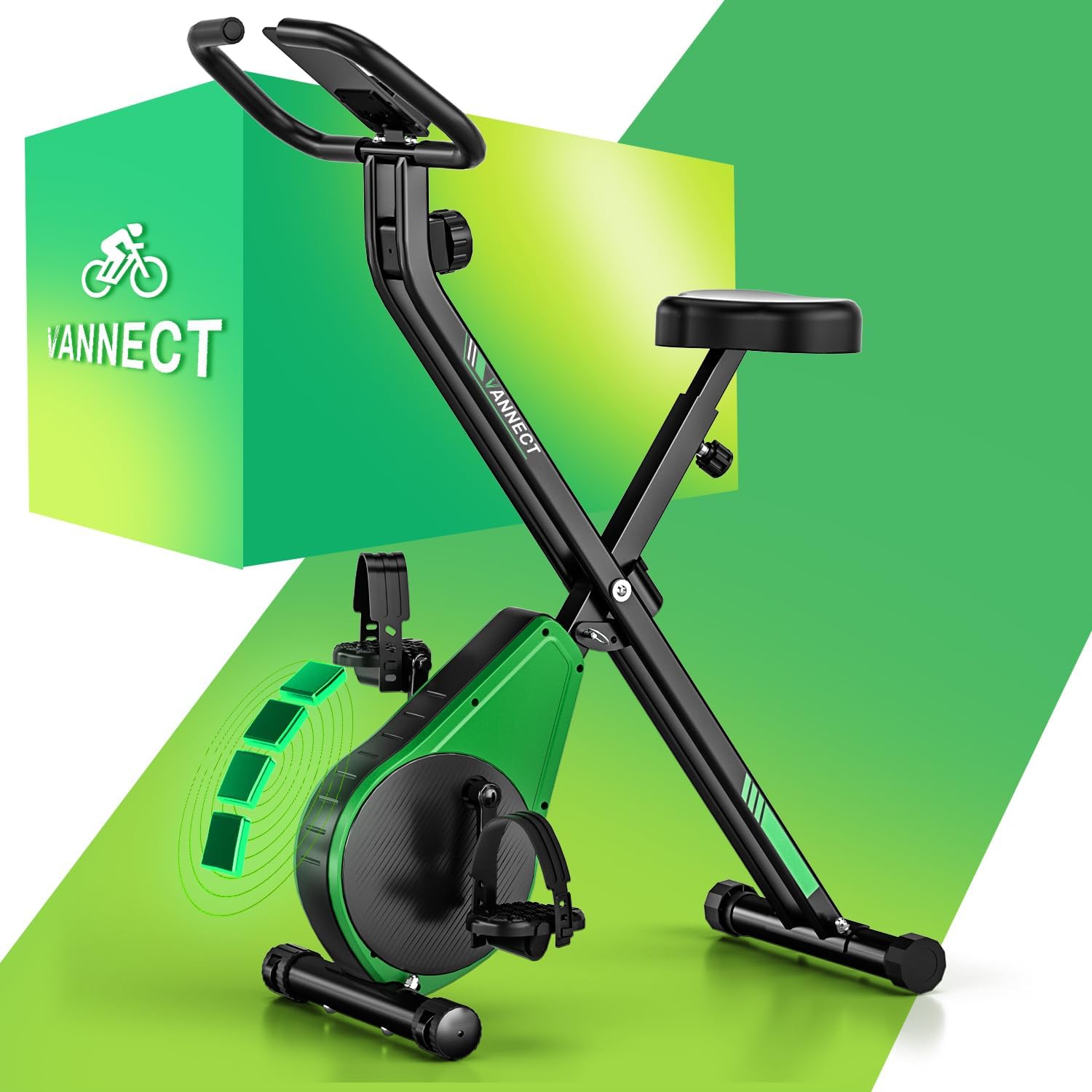 VANNECT Bicicleta Estática Plegable con 16 Niveles