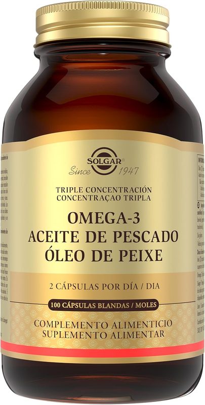 Frasco ámbar de Solgar Omega 3 Triple Potencia