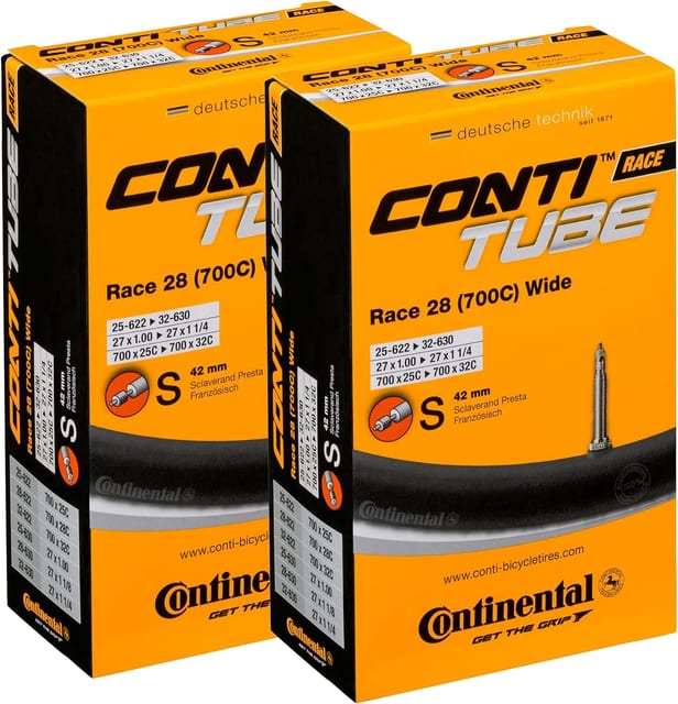 Pack de dos cámaras Continental Race 28 Wide 700c