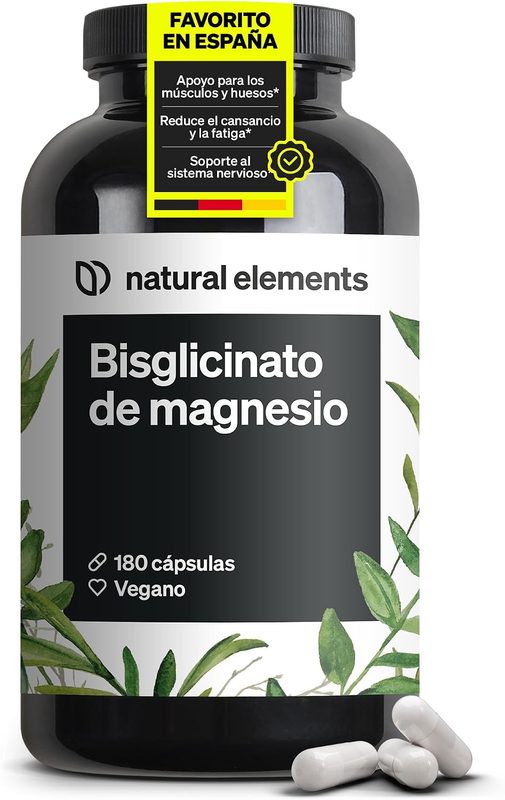 Bote de Natural Elements bisglicinato de magnesio 180 cápsulas
