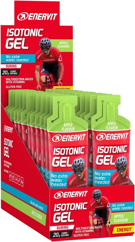 Caja de geles Enervit Isotonic Gel sabor manzana