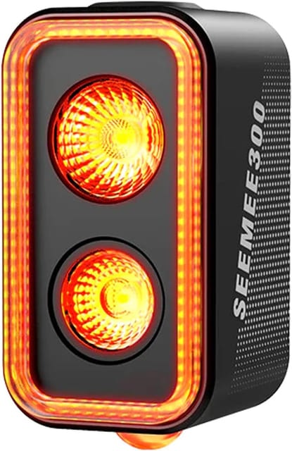 Luz trasera Magicshine SEEMEE 300 encendida en rojo