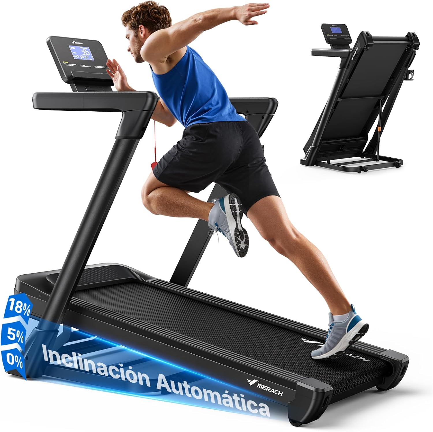 MERACH cinta de correr plegable con inclinacion automatica