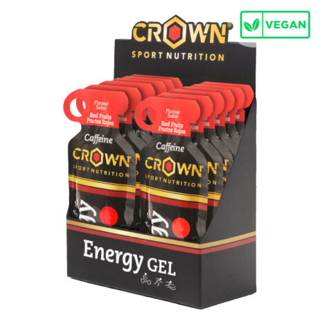 Crown Sport Energy Gel caja 12 sobres 40g con BCAAs y electrolitos vegano