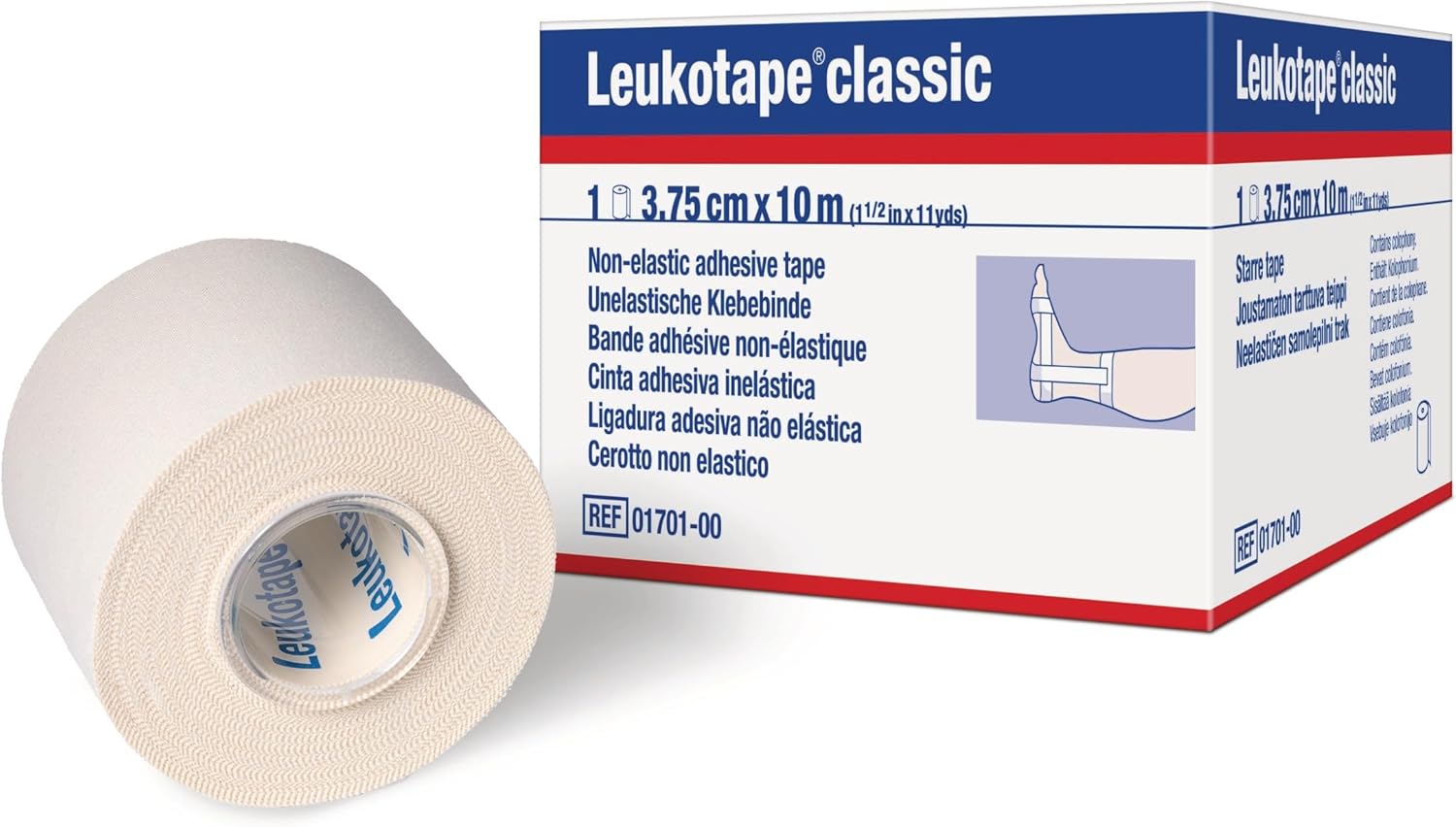 Leukotape Classic venda adhesiva inelástica pie corredor