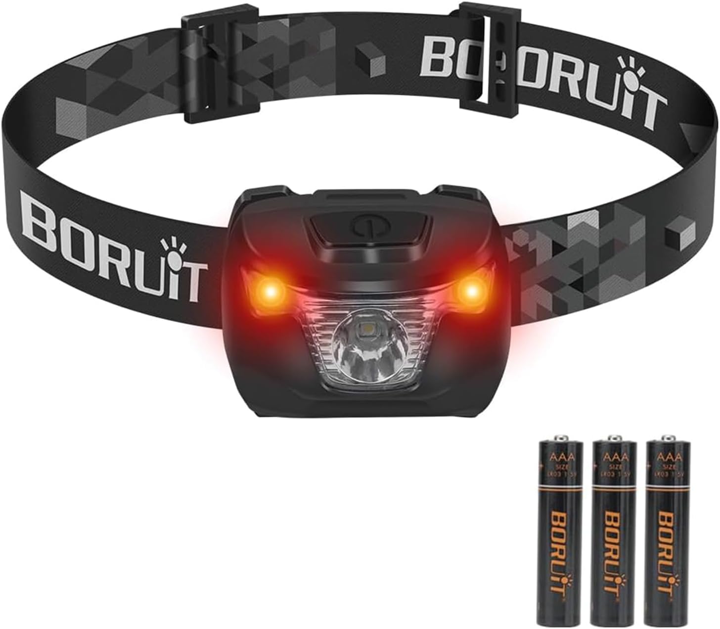 BORUIT BR01 frontal LED con luz roja trasera