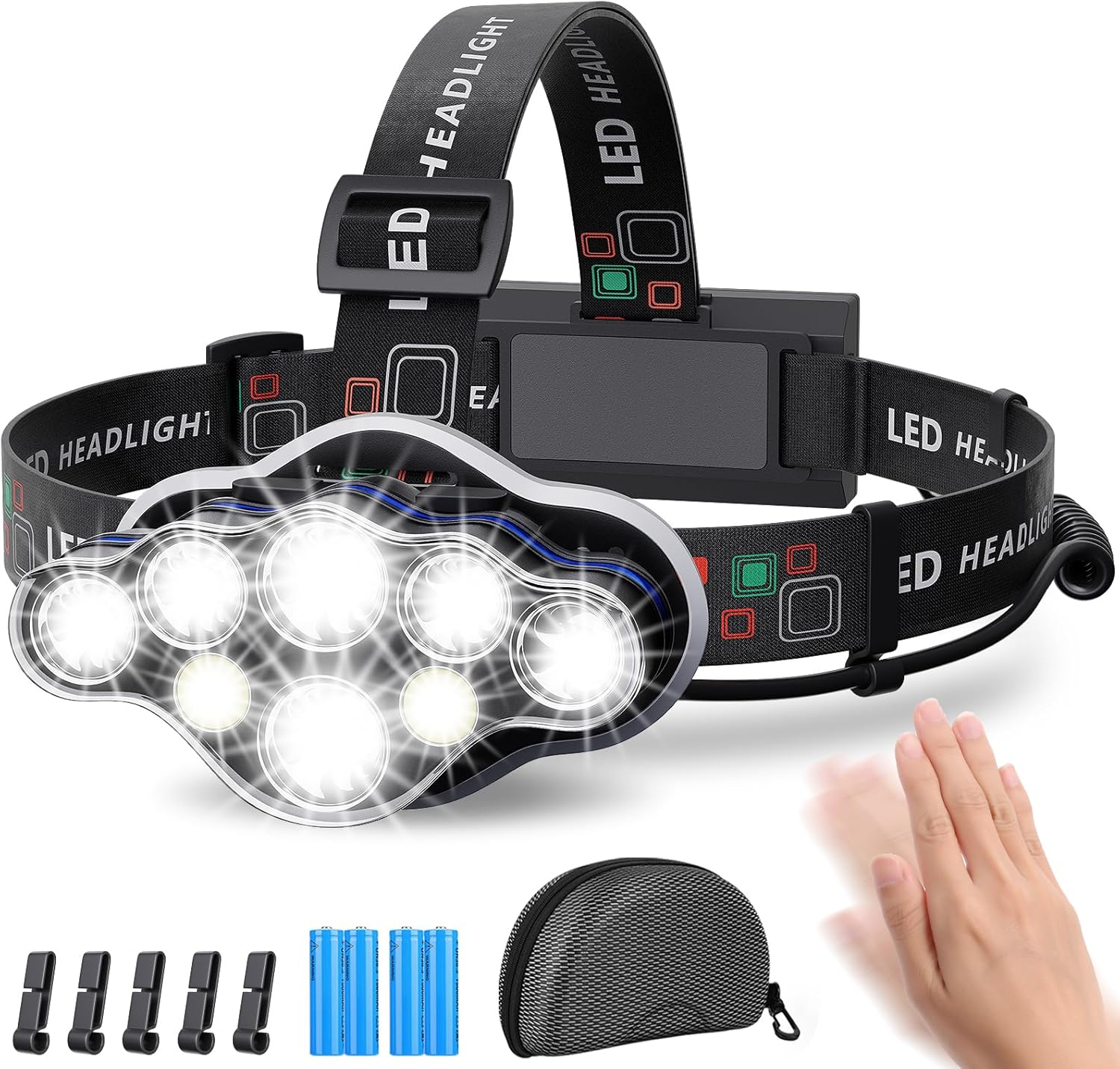 MLIAIMCE 8 LED frontal potente para running trail
