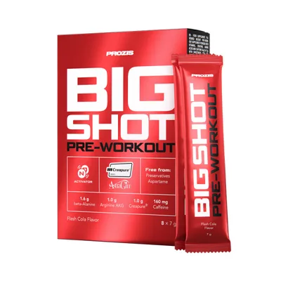 Big Shot Pre-Workout, 8 sticks, sabor Flash Cola
