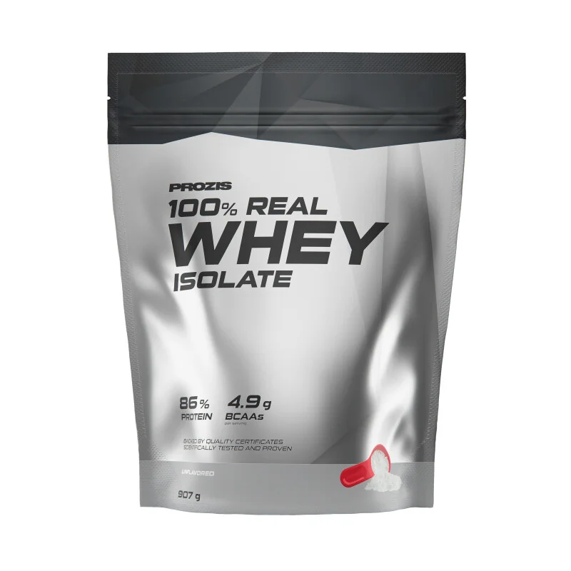 Envase de 100% Real Whey Isolate de Prozis, 907 g, sabor Neutro