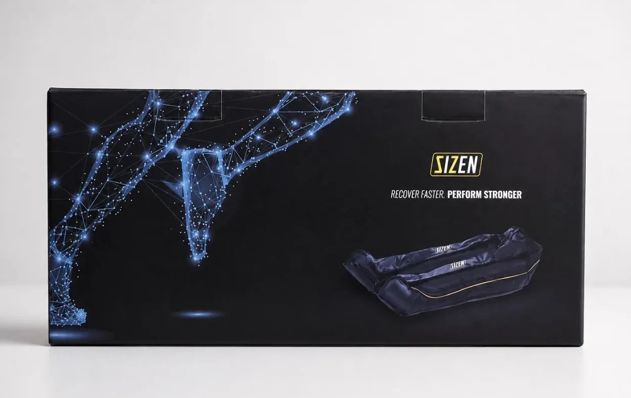 Caja del Sizen 6+ NEW con el eslogan Recover Faster, Perform Stronger