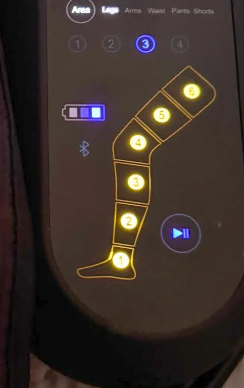 Panel del Sizen 6+ NEW con el programa 3 seleccionado y las cámaras del PANTS iluminadas