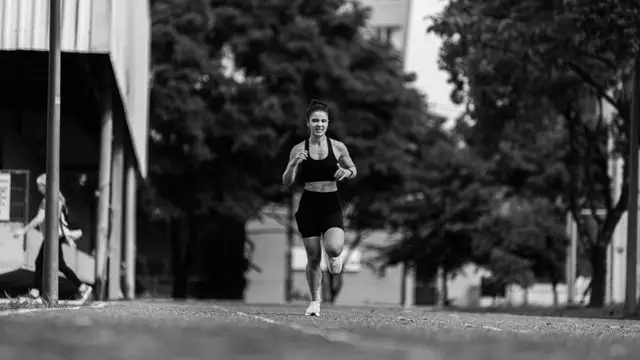 Runner at threshold pace intensity